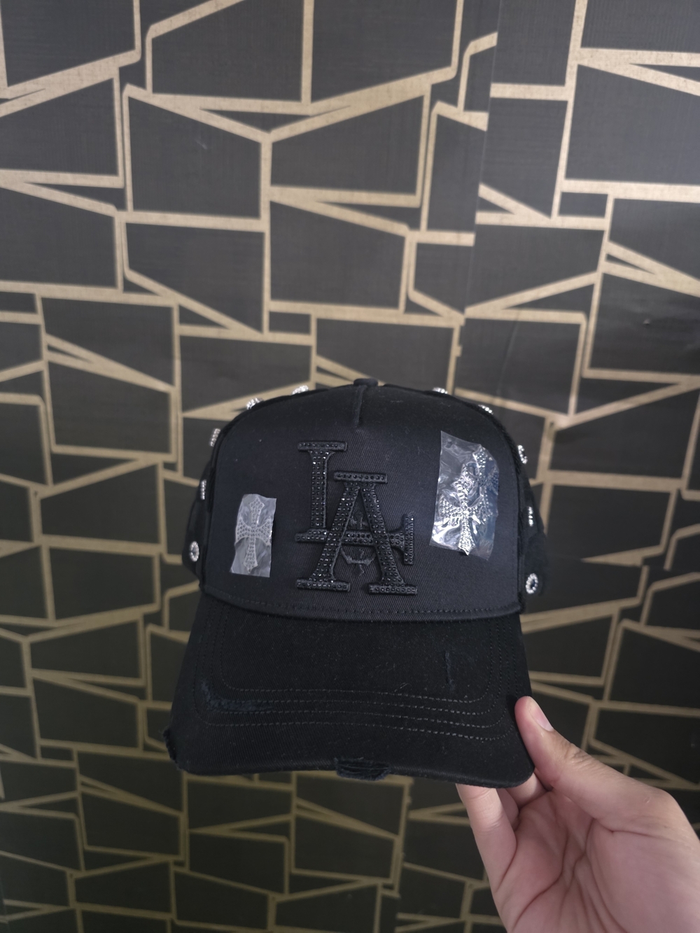 8 Other Reasons Black Embellished LA Baseball Cap